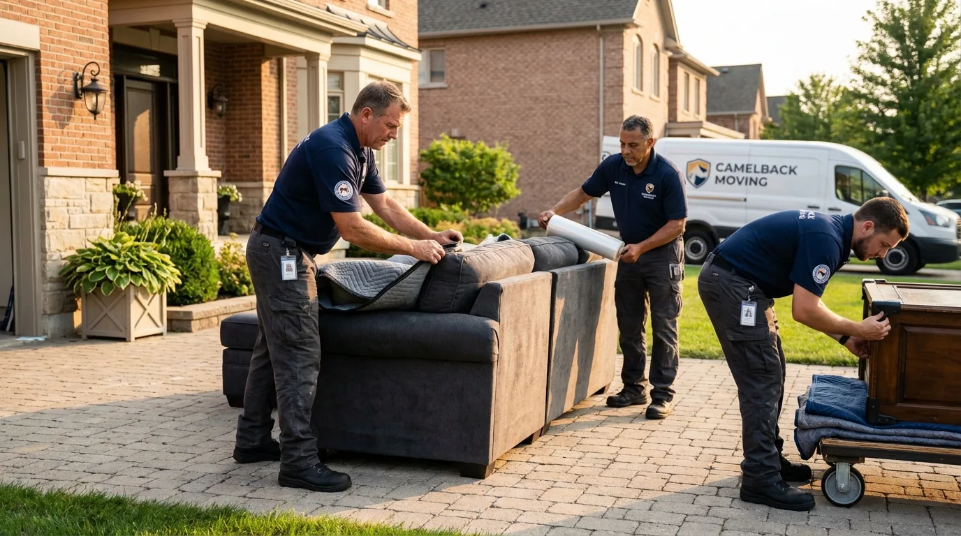 Large estate moving crew wrapping furniture in Roan Mountain, TN